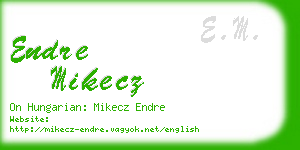 endre mikecz business card